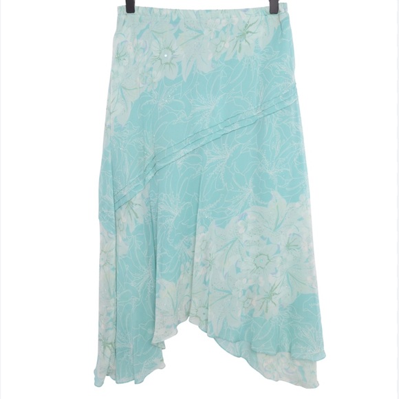 Adrianna Papell Dresses & Skirts - Adrianna Papell Mint Floral High Low Skirt Vintage Size 22W